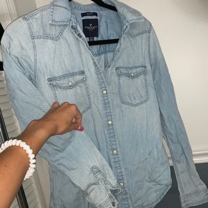 vintage AEO denim button up
